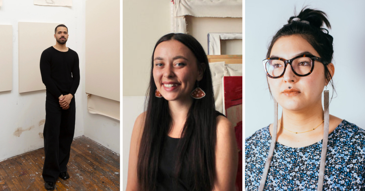 From left to right: Braxton Garneau, Kiona Callihoo Ligtvoet, and Kablusiak